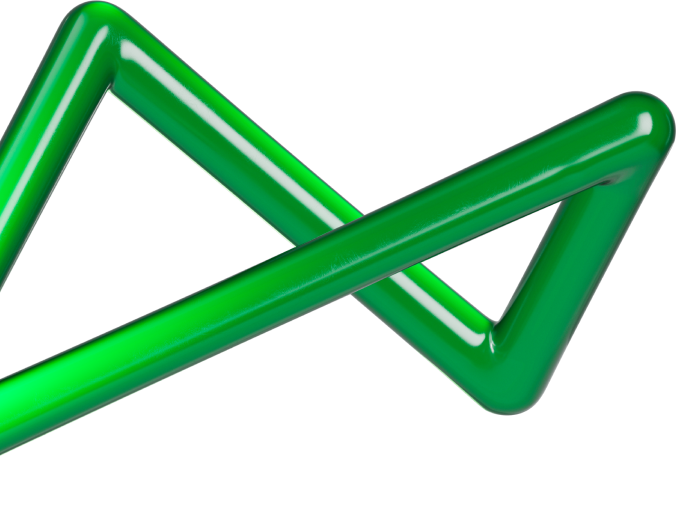 Logo next verde com efeito de vidro.