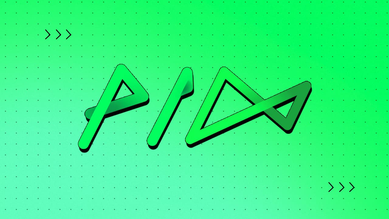 A imagem tem o fundo todo verde, cheia de pontilhados em preto, e ao centro vemos a palavra Pix, também na cor verde, com a letra “X” sendo substituída pelo logo do next